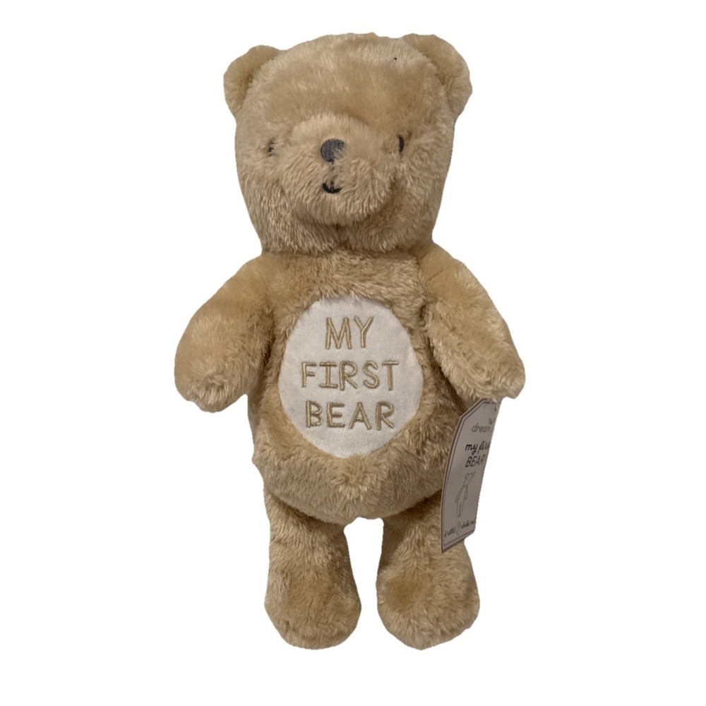 Dreamgro Baby My First Teddy Bear Rattle Lovey Plush Soft Tan Stuffed Animal NWT